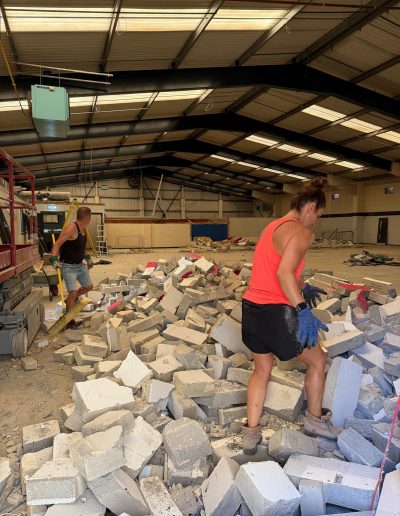 Clearing old walls at the new facility for TK Gymfit in Bradford