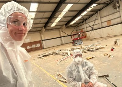 Kirsty in demolition mode at the new facility