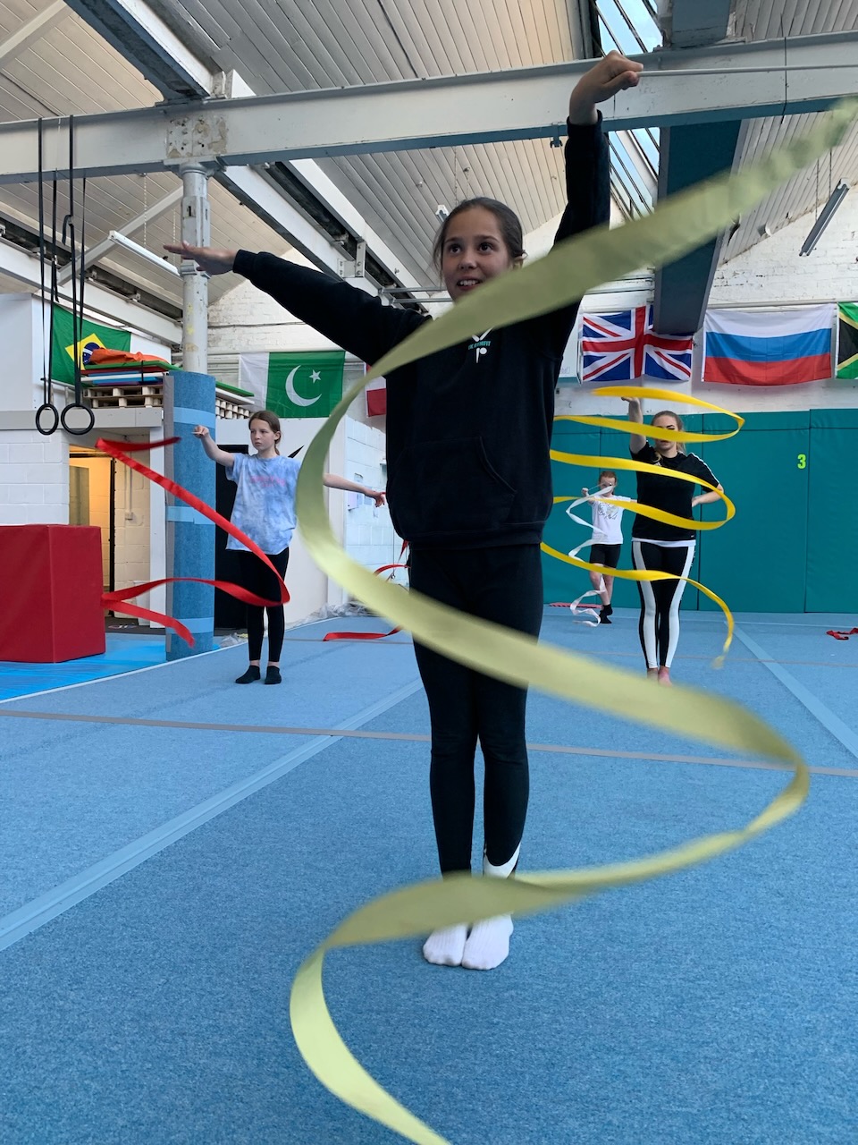 Girls having Fun at their Rhythmic Gymnastics in Bradford